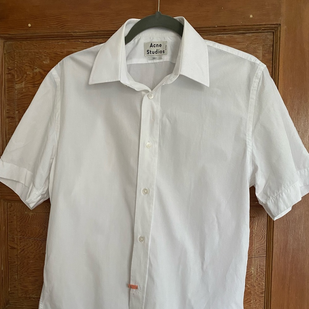 Acne short sleeve white dress shirt